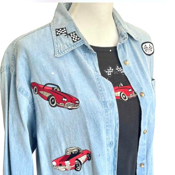 Las Olas Vintage Racing Car Shirt Set Size M/L - Picture 3 of 11